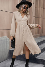 Load image into Gallery viewer, V-Neck Buttoned Slit Dress