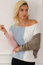 Load image into Gallery viewer, Color Block Boat Neck Sweatshirt