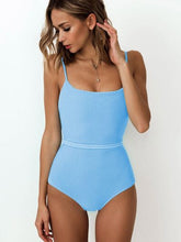 Load image into Gallery viewer, Ribbed Tie Waist One-Piece Swimsuit