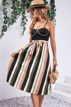Load image into Gallery viewer, Tied Striped Spaghetti Strap Dress