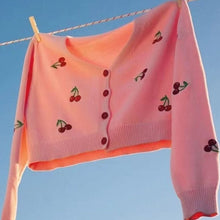 Load image into Gallery viewer, Cherry Button Down Cardigan