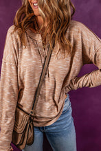 Load image into Gallery viewer, Half Button Dropped Shoulder Long Sleeve T-Shirt