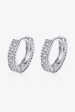 Load image into Gallery viewer, 925 Sterling Silver Inlaid Moissanite Huggie Earrings