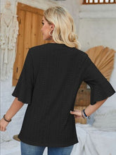 Load image into Gallery viewer, Eyelet Notched Half Sleeve T-Shirt