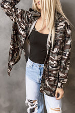 Load image into Gallery viewer, Camouflage Button Up Hooded Jacket