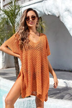 Load image into Gallery viewer, Openwork Slit Scoop Neck Cover Up
