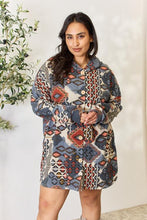 Load image into Gallery viewer, Heimish Full Size Printed Button Up Hooded Jacket