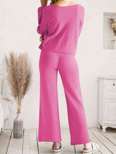 Load image into Gallery viewer, Long Sleeve Lounge Top and Drawstring Pants Set