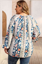 Load image into Gallery viewer, Plus Size Floral Tie Neck Blouse