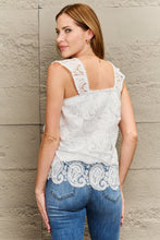 Load image into Gallery viewer, Lace Detail Square Neck Tank Top