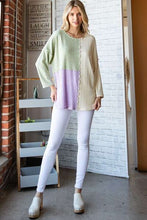 Load image into Gallery viewer, Culture Code Color Block Round Neck Dropped Shoulder Blouse