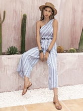 Load image into Gallery viewer, Printed Single Shoulder Sleeveless Jumpsuit