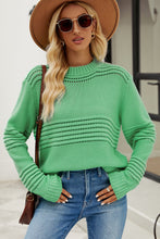 Load image into Gallery viewer, Round Neck Opnework Long Sleeve Pullover Sweater