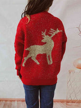 Load image into Gallery viewer, Reindeer Round Neck Long Sleeve Sweater