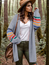 Load image into Gallery viewer, Striped Open Front Long Sleeve Cardigan