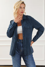 Load image into Gallery viewer, Geometric Button Up Drawstring Collared Neck Jacket