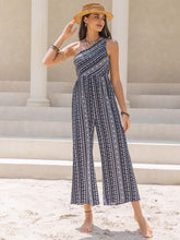 Load image into Gallery viewer, Printed Single Shoulder Sleeveless Jumpsuit