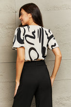 Load image into Gallery viewer, Printed Flutter Sleeve V-Neck Bodysuit