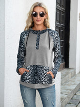 Load image into Gallery viewer, Leopard Raglan Sleeve Hoodie