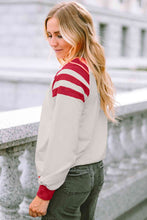 Load image into Gallery viewer, Contrast Round Neck Long Sleeve Sweatshirt