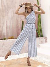 Load image into Gallery viewer, Printed Single Shoulder Sleeveless Jumpsuit