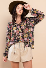 Load image into Gallery viewer, Ces Femme Ruffle Trim Long Sleeve Floral Blouse