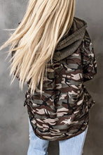 Load image into Gallery viewer, Camouflage Button Up Hooded Jacket