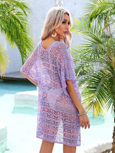 Load image into Gallery viewer, Slit Openwork V-Neck Cover Up