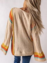 Load image into Gallery viewer, Striped Round Neck Long Sleeve Sweater