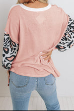 Load image into Gallery viewer, Leopard Color Block Buttoned Top