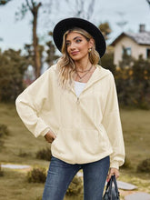 Load image into Gallery viewer, Zip Up Drawstring Long Sleeve Hooded Jacket