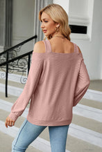 Load image into Gallery viewer, Cold Shoulder Square Neck Cutout Blouse