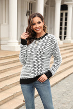 Load image into Gallery viewer, Printed Round Neck Dropped Shoulder Sweater