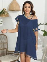 Load image into Gallery viewer, Tassel Boat Neck Flutter Sleeve Cover Up