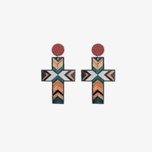 Load image into Gallery viewer, Cross Drop Earrings