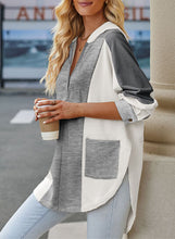 Load image into Gallery viewer, Color Block Quarter Snap Hoodie