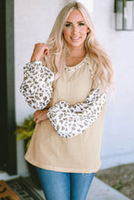 Load image into Gallery viewer, Waffle-Knit Balloon Sleeve Blouse
