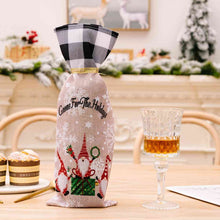 Load image into Gallery viewer, 2-Piece Christmas Plaid Wine Bottle Covers