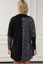Load image into Gallery viewer, Half Button Leopard Collared Neck Blouse