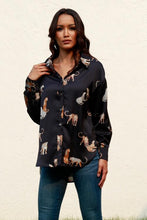 Load image into Gallery viewer, Animal Print Collared Neck Shirt