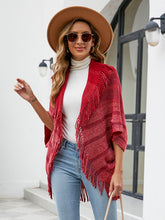 Load image into Gallery viewer, Fringe Detail Open Front Poncho