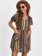 Load image into Gallery viewer, Pocketed Striped Short Sleeve Dress