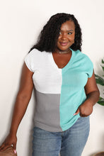 Load image into Gallery viewer, Double Take Color Block V-Neck Knit Top