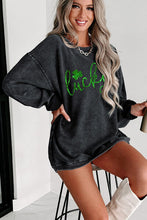 Load image into Gallery viewer, LUCKY Round Neck Dropped Shoulder Sweatshirt