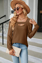 Load image into Gallery viewer, Cold Shoulder Square Neck Cutout Blouse