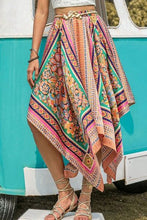 Load image into Gallery viewer, Printed High Waist Handkerchief Hem Skirt