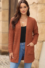 Load image into Gallery viewer, Open Front Dropped Shoulder Cardigan with Pockets
