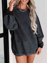 Load image into Gallery viewer, Round Neck Dropped Shoulder Sweatshirt