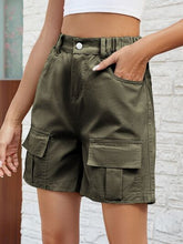 Load image into Gallery viewer, Pocketed High Waist Denim Shorts
