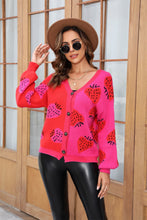 Load image into Gallery viewer, Printed V-Neck Button-Down Long Sleeve Cardigan